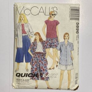 1992 McCall’s Women’s Top and Split Skirt Pattern
